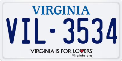 VA license plate VIL3534