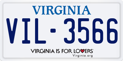 VA license plate VIL3566