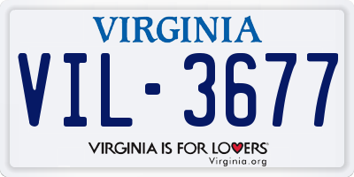 VA license plate VIL3677