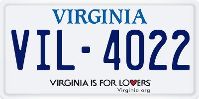 VA license plate VIL4022