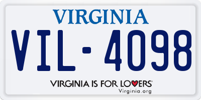 VA license plate VIL4098
