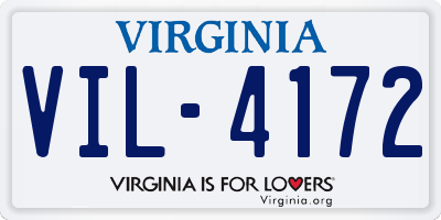 VA license plate VIL4172