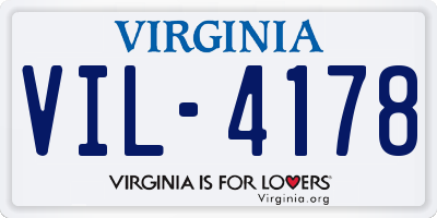 VA license plate VIL4178