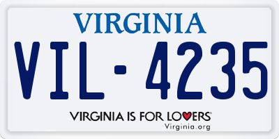 VA license plate VIL4235