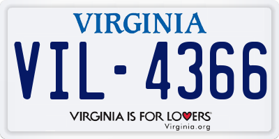 VA license plate VIL4366
