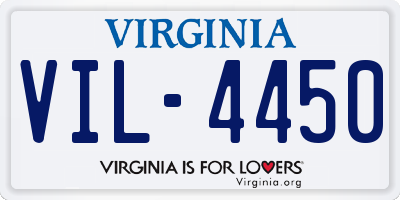 VA license plate VIL4450