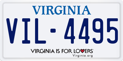 VA license plate VIL4495