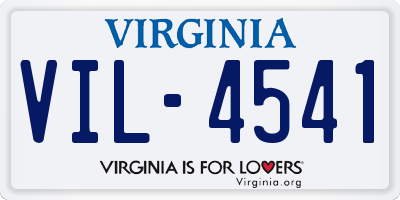 VA license plate VIL4541