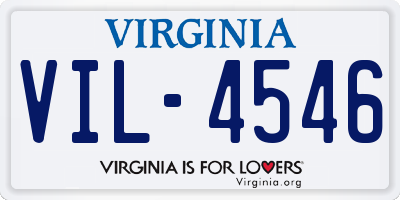 VA license plate VIL4546