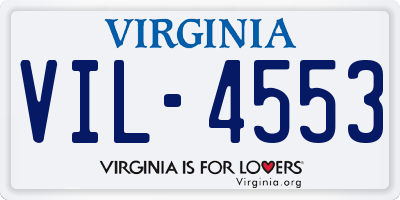 VA license plate VIL4553