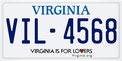 VA license plate VIL4568