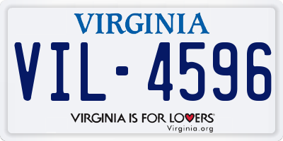 VA license plate VIL4596