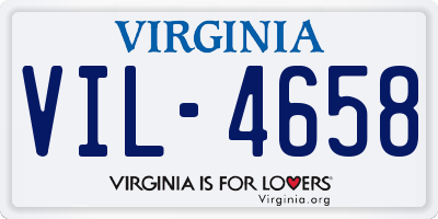 VA license plate VIL4658