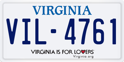 VA license plate VIL4761