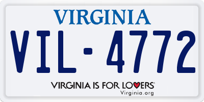 VA license plate VIL4772