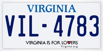 VA license plate VIL4783
