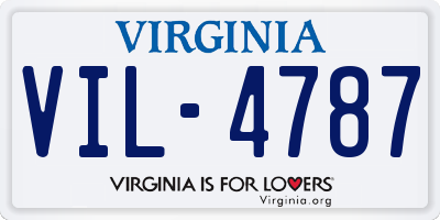 VA license plate VIL4787