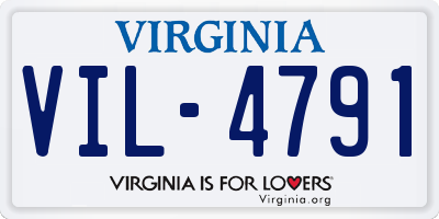 VA license plate VIL4791