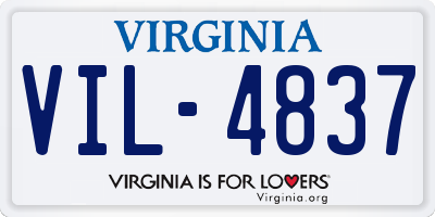 VA license plate VIL4837