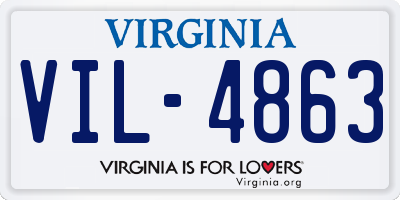 VA license plate VIL4863