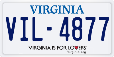 VA license plate VIL4877