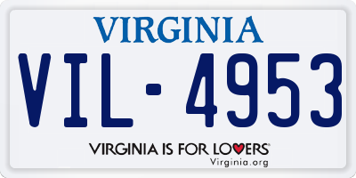 VA license plate VIL4953