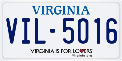 VA license plate VIL5016