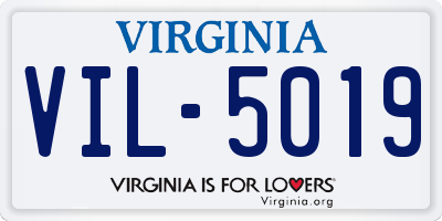 VA license plate VIL5019