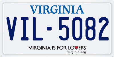 VA license plate VIL5082