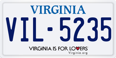 VA license plate VIL5235