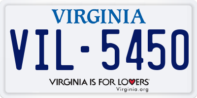 VA license plate VIL5450