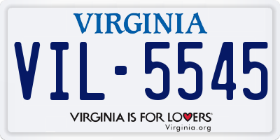VA license plate VIL5545