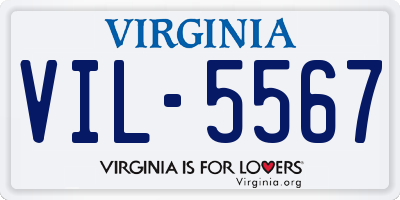 VA license plate VIL5567