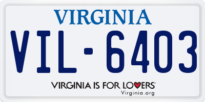 VA license plate VIL6403
