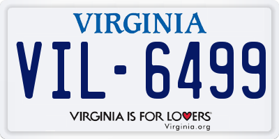 VA license plate VIL6499