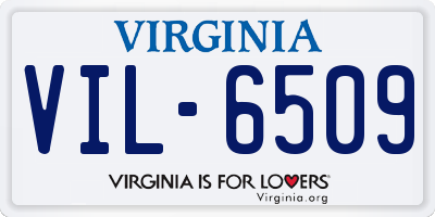 VA license plate VIL6509