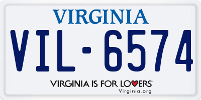 VA license plate VIL6574