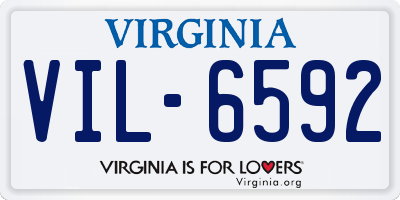 VA license plate VIL6592