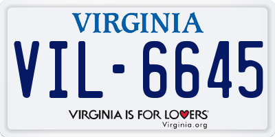 VA license plate VIL6645