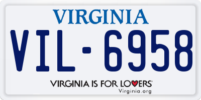 VA license plate VIL6958