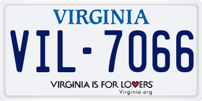 VA license plate VIL7066