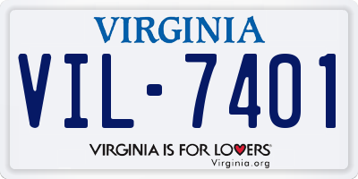 VA license plate VIL7401