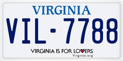VA license plate VIL7788