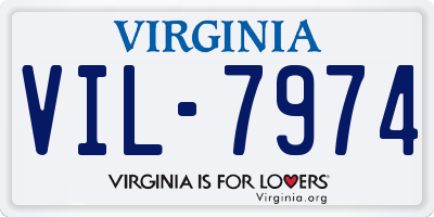 VA license plate VIL7974