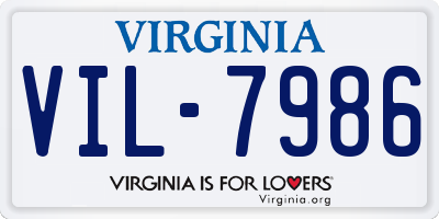VA license plate VIL7986