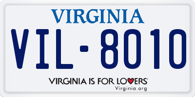 VA license plate VIL8010
