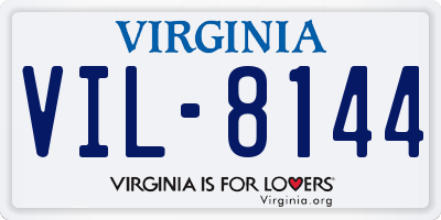 VA license plate VIL8144