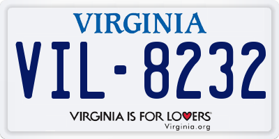 VA license plate VIL8232