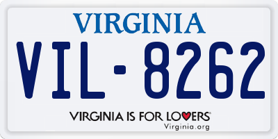 VA license plate VIL8262