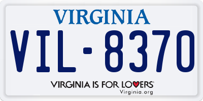 VA license plate VIL8370
